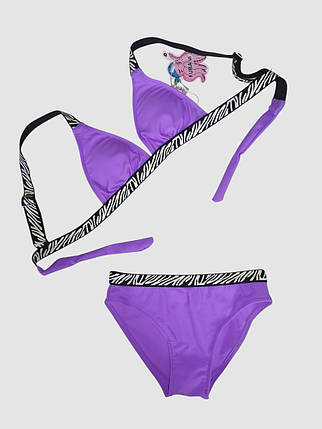 Купальник для дівчинки зебра Fuba 1850 фіолетовий 34 36 38 40 42 розмір, фото 1