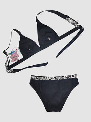 Купальник для дівчинки зебра Fuba 1850 чорний 34 36 38 40 42 розмір, фото 2