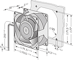Металевий вентилятор ebmpapst 8550N, 80x80x38 мм, 220V, 50Hz, б/в, фото 3