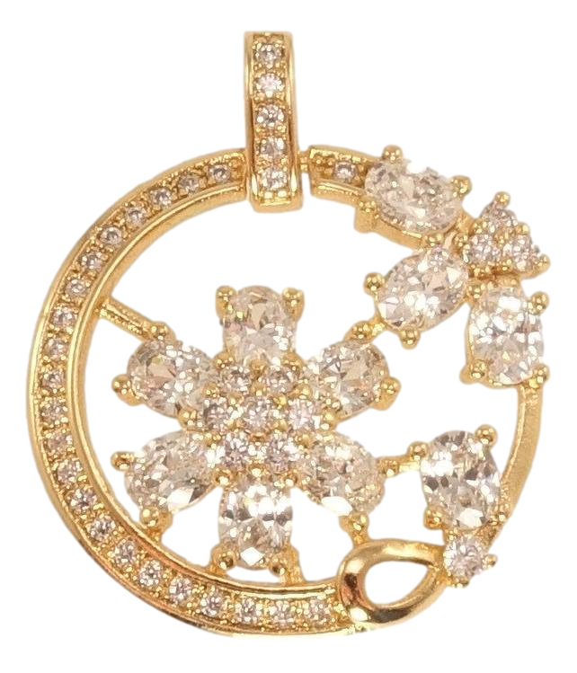 Кулон Xuping Позолота 18K "Квітковий орнамент із цирконієм"