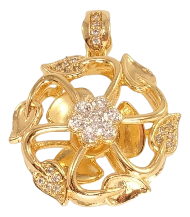 Кулон Xuping Позолота 18K "Рослинний орнамент з цирконієм і лопатями, що крутяться"