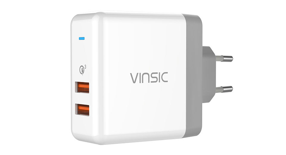 Адаптер заряджання QC3.0 мережевий VINSIC VSCW215 (2 USB)