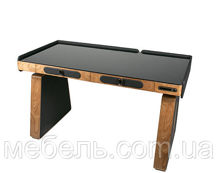Регульований стіл кабінет Barsky Lux 2 motors 1400*700 glass LT-02, фото 1
