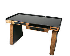 Регульований стіл кабінет Barsky Lux 2 motors 1400*700 glass LT-02, фото 4