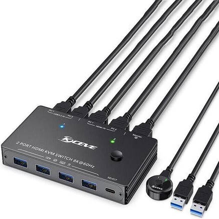 KCEVE USB3.0/8K HDMI KVM-перемикач, Amazon, Німеччина, фото 1