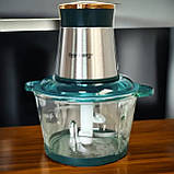 Якісний подрібнювач Rainberg 1300Вт ефективний блендер зі скляною чашею 2 літри кухонний чопер, фото 5