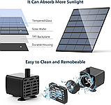 Сонячний фонтан AISITIN 1.5 Вт, , насос для ставу з 6 насадками, фото 3