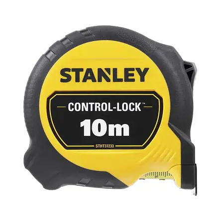 Рулетка вимірювальна CONTROL-LOCK завдовжки 10 м, завширшки 25 мм, у прогумованому корпусі, двосторонній шкалай, фото 1