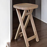 Табурет Кухонний Шанхай із квадратним сидінням розкладний дерев'яний ясен натуральний світлий 58 см, фото 2