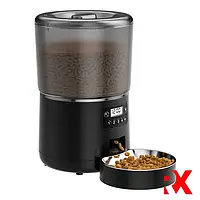 Автоматична годівниця для тварин 4 літри RXstyle чорна / Розумна смарт автогодівниця для котів і собак