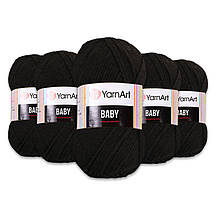Упаковка YarnArt Baby, Чорний No585, 5 шт.