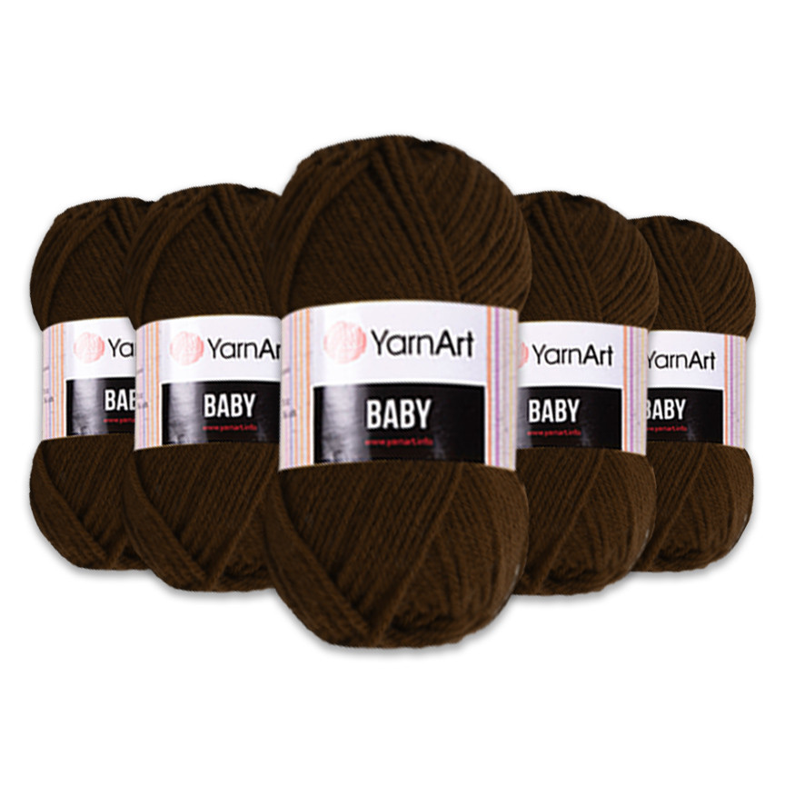 Упаковка YarnArt Baby, Шоколад No1182, 5 шт.