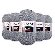 Упаковка YarnArt Baby, Сірий No3072, 5 шт.