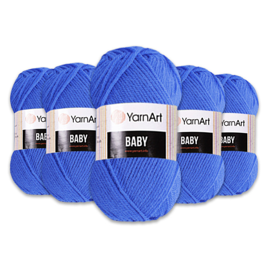 Упаковка YarnArt Baby, Синій дощ No600, 5 шт.