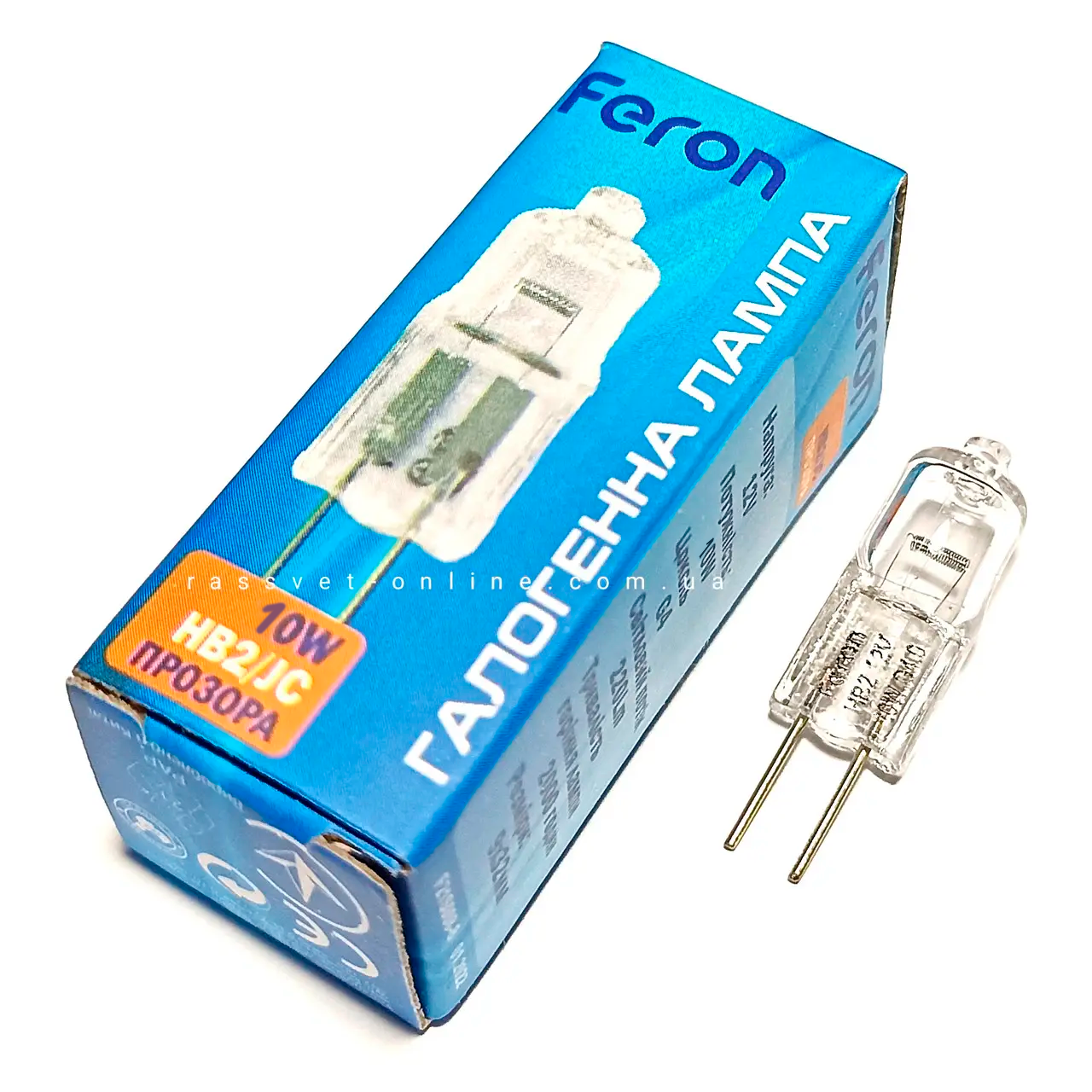 Галогенна лампа Feron G4 12V 10W капсульна JC HB2 3000K (лампа в люстру) 110Lm, фото 1