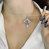 Хрестик чернений зі срібла з образом розп’яття Ісуса Христа, фото 6