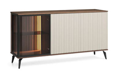 Комод з підсвіткою Вічі / Vici 3-дверний Горіх/ МДФ кашемір TM Perfect Home