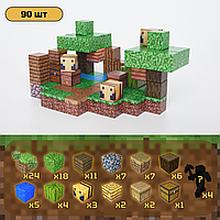 Магнітний конструктор Minecraft Майнкрафт Пасіка 90шт + 4 випадкових фігурок