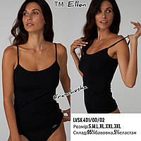 Черная женская майка на тонкой бретели ELLEN (LVSK 401/00/02)