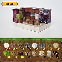 Магнітний конструктор Minecraft Майнкрафт Кухня 88шт + 4 випадкові фігурки
