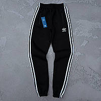 Теплі штани Adidas чорні на флісі, Чоловічі штани на зиму Адідас