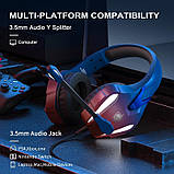 Ігрові навушники Kotion Each H-9 з підсвіткою (Синій), фото 6