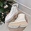 Черевики жіночі на товстій підошві. Колір білий, фото 4