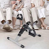 Міні велотренажер механічний домашній тренування ніг рук Педальний тренажер з РК дисплеєм для дому, фото 8