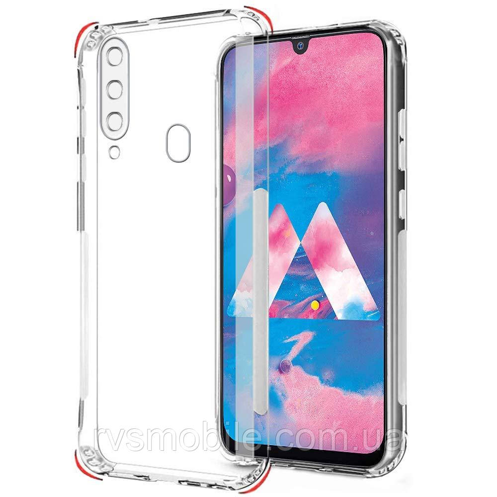 Силіконовий чохол для Samsung Galaxy M30 / A40S — Прозорий (з заглушками)