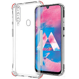 Силіконовий чохол для Samsung Galaxy M30 / A40S — Прозорий (з заглушками)