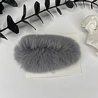 Шпилька для волосся Finding Хлопушка тик-так пухнаста з хутром Сірий 11 см х 6 см