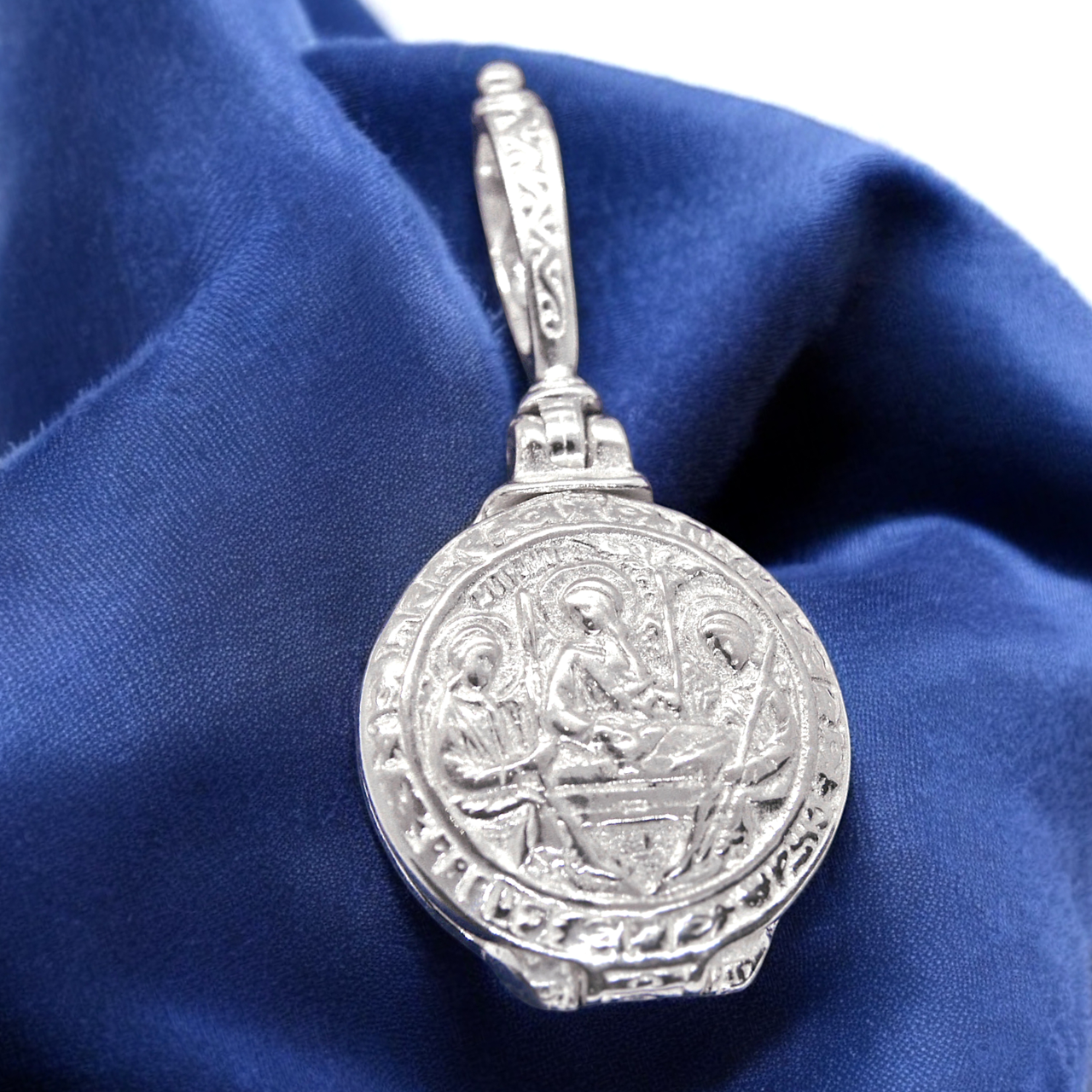 Срібна ладанка 5.5 г з образом Пресвятої Трійці, фото 1