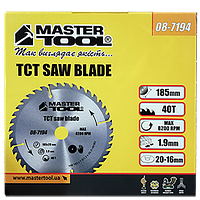 Диск пильний, 185*20 мм, Z40, з напайками, "MasterTool"