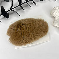 Шпилька для волосся Finding Хлопушка тик-так пухнаста з хутром Коричневий 11 см х 6 см