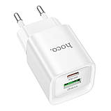 Мережевий Зарядний Пристрій Hoco C147A 1USB-C/1USB PD/QC 20W Колір Бiлий, фото 4