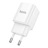 Мережевий Зарядний Пристрій Hoco C147A 1USB-C/1USB PD/QC 20W Колір Бiлий, фото 5