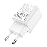 Мережевий Зарядний Пристрій Hoco C147A 1USB-C/1USB PD/QC 20W Колір Бiлий, фото 8