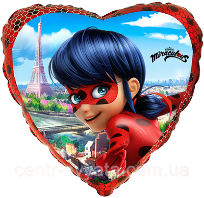 Фольгована кулька Flexmetal 18"(45 см) Серце "Miraculous | Леді Баг і Супер-Кіт"