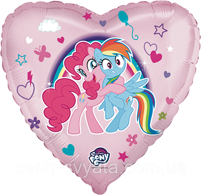 Фольгована кулька Flexmetal 18"(45 см) Серце  "My Little Pony | "Мій маленький поні" обійми