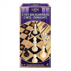 Набір настільних ігор Ambassador 3-in-1 Backgammon Chess Draughts (англ)