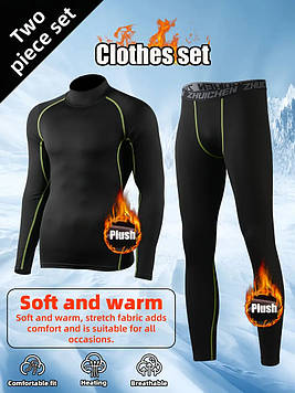 Компресійна термобілизна. Чоловічий спортивний комплект з флісовою підкладкою. Розмір L