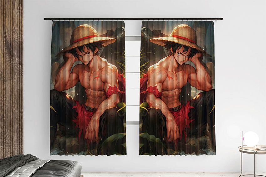 Штори з принтом «Luffy with muscles. One Piece»
