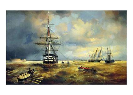 Листівка Українське мистецтво - Кронштадтський рейд, 1840, фото 1