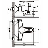 Змішувач для ванни вилив 20 см литий латунний Haiba Germes 009 EURO, фото 2