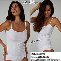 Белая женская майка на тонкой бретели ELLEN (размер S-XXL)