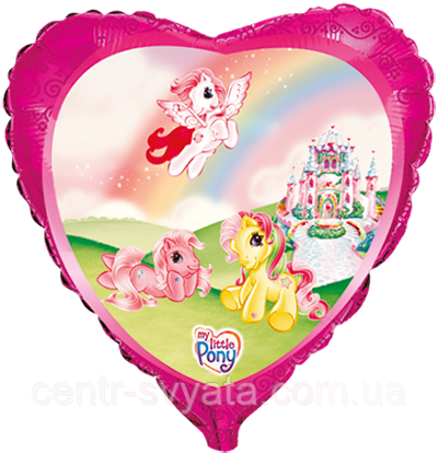 Фольгована кулька Flexmetal 18"(45 см) Серце "My Little Pony | "Мій маленький поні" на веселці