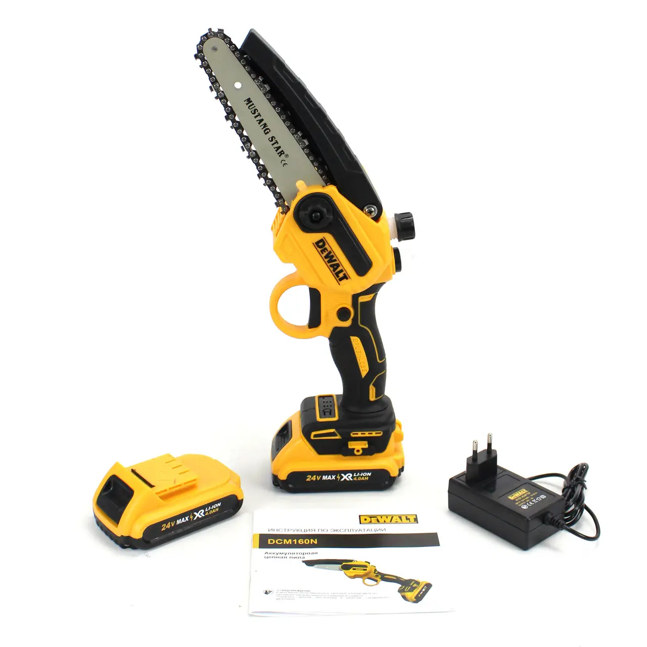 Гілкоріз акумуляторний DeWALT DCM160N з підкачкою в жовтій валізі