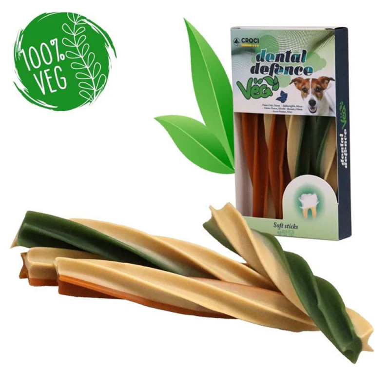 Ласощі для собак CROCI DENTAL-VEG, кручений стік солодка картопля з м'ятою 75 гр (*)