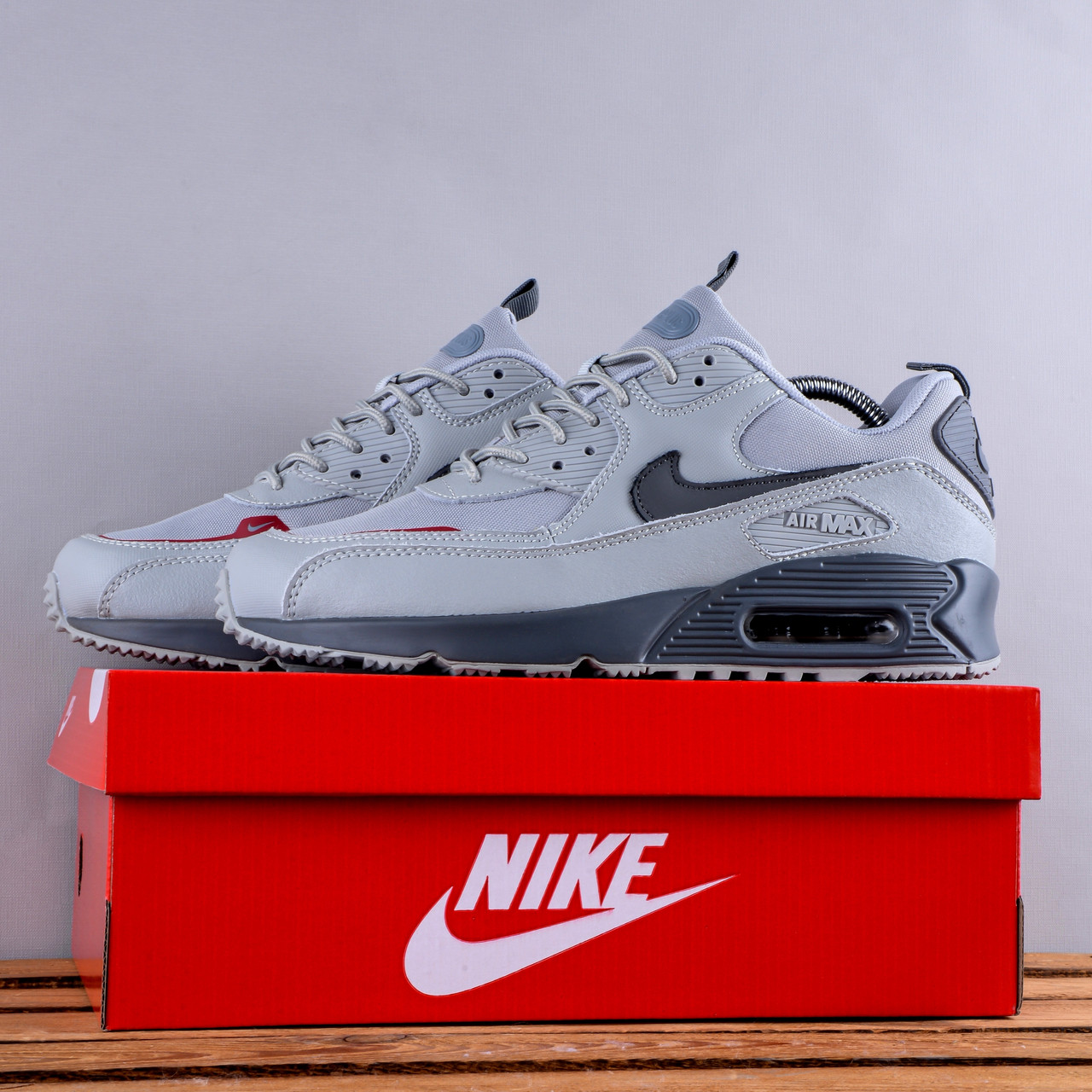 Чоловічі Кросівки Nike Air Max 90 сірий колір