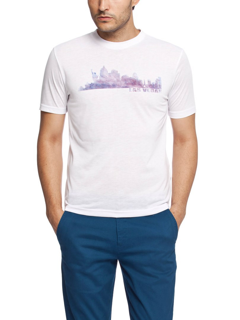 Чоловіча футболка LC Waiki білого кольору з написом Les Vegas